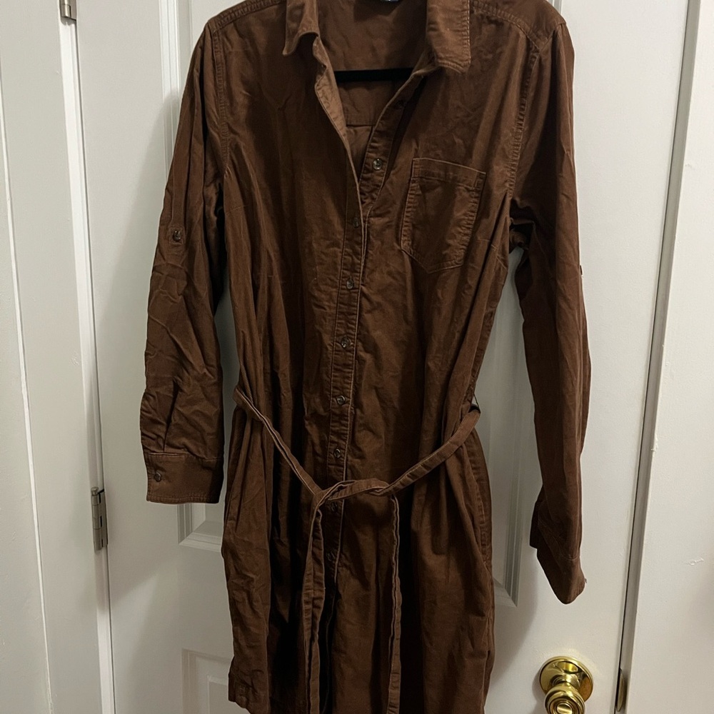 Lands' End Chocolate Brown Shirt Dress